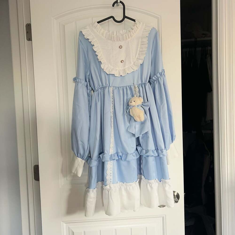 Light Blue Sweet Lolita Dress With Bear Bow